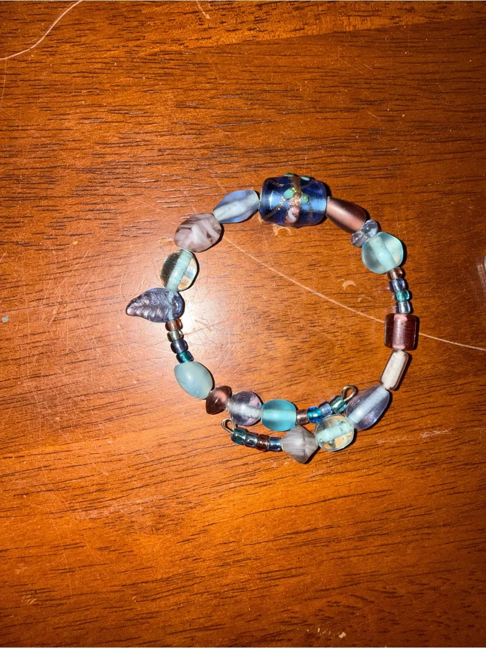 Blue Multi-Bead Stretch Bracelet